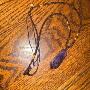 Adjustable Amethyst Crystal Pendant Necklace